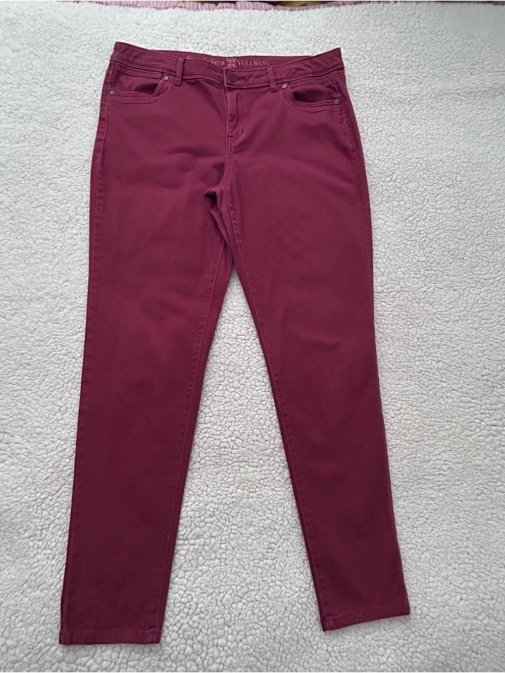 Vera Wang Deep Berry Skinny Jeans